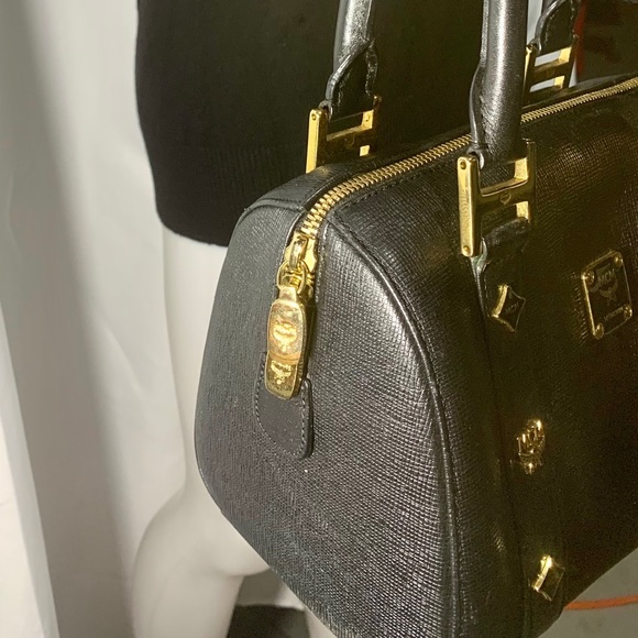 MCM Black Boston FIRM bag Handbag Purse - Picture 11 of 14